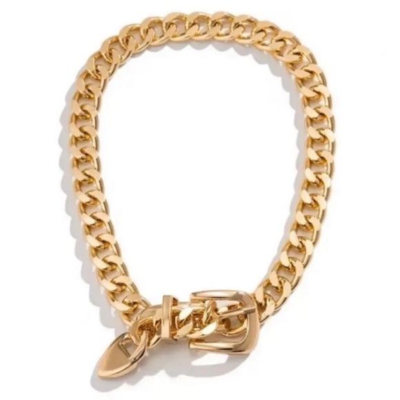 Gold Belt Buckle Design Exaggerated Choker Necklace NEW - Picture 5 of 6